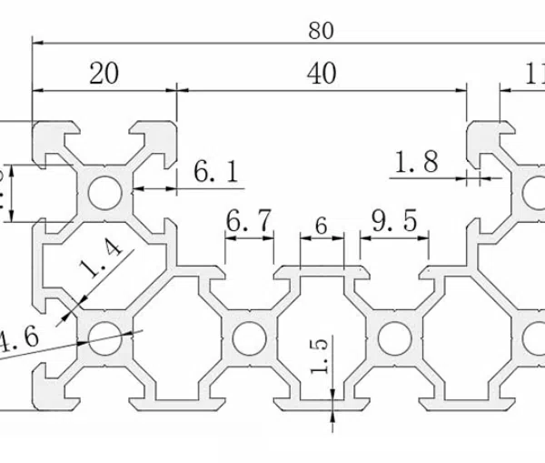 4080 V-SLOT C-Beam Aluminum Profile 1m