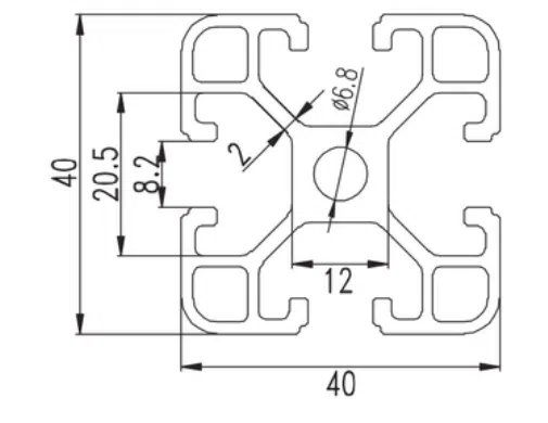 4040 T-Slot Aluminum Profile 1m