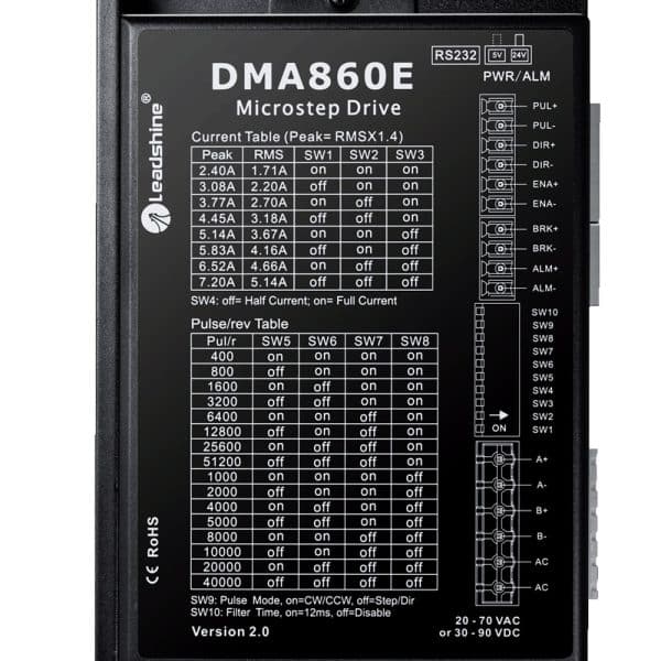 Leadshine DMA860E (V3.0) 7.2A Stepper Motor Driver